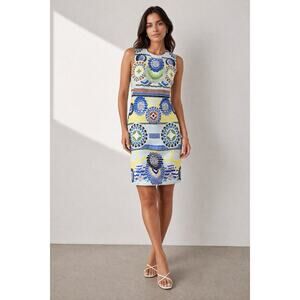 Peter Pilotto Shift Dress 6 Small Medium Sleeveless Sheath Abstract Print New